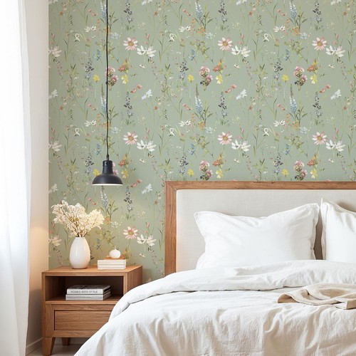 Sauge floral vert - vert, papier