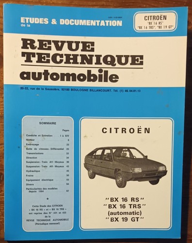 Revue technique automobile cip - revue,