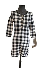 Très Belle Robe Coton Noir Blanche Modèle Rimia Maje 36 Tbe