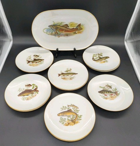 Service poisson porcelaine - à,