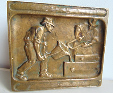 Plaque en bronze représentant
