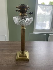 Ancienne lampe a pétrole en bronze et cristal Baccarat époque Napoléon III