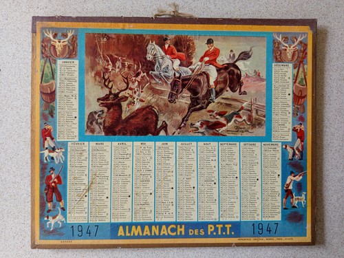 Calendrier postes 1947 - calendrier,