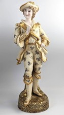 Grand Dresden Style Porcelaine Figurine, Main Peint , Doré, C.1890 – 1910, 51cm