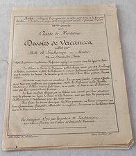 Ancien cahier de vacance, par Lonchampt et Sandre, classe de huitième, 1885