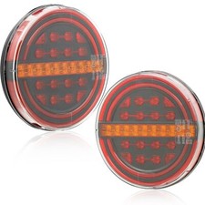 2x Feux de Remorque Rond Led 12/24V 4Fonctions feu remorque Etanche ECE R10 E...