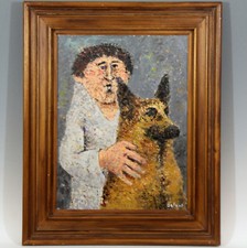 René GALANT (1914-1997) ◊ L'enfant et le chien-loup  