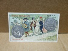 CHOCOLAT GUERIN BOUTRON PARIS chromo  noce joueur de vielle pièce 5 francs 1849