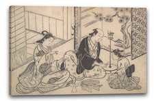Toile/Cadres Hasegawa Mitsunobu - Intérieur, trois chiffres: Sake Party