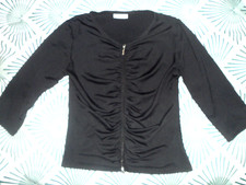 HAUT NOIR ZIPPE MANCHES 3/4 "CLOCKHOUSE" TAILLE 36/38 TBE!!!