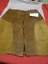 femme   38- ,daim /CUIR  MARRON JUPE DROITE MINI+MES PLANTES S DE JARDIN