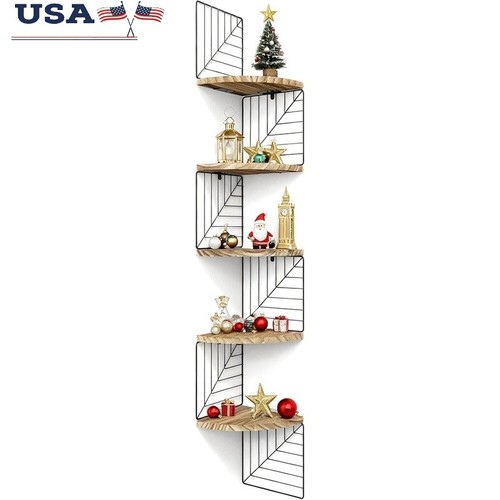 Rustic five tier corner - five-tier, shelf