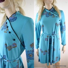 Vtg teal gold floral - gold,
