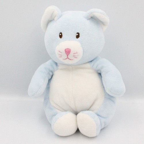 Doudou chat bleu blanc - ,