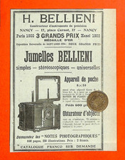 NANCY ( 54 ) JUMELLES BELLIENI /  PUBLICITÉ 1906