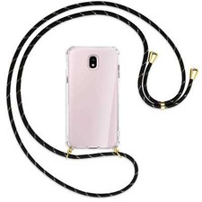 Collier pour Samsung Galaxy J5 2017 noir+or (O) Etui Coque antichoc avec cordon