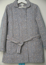 8 ans ROBE DE CHAMBRE matelassée coton -fille- CYRILLUS  bleu grisé , motifs