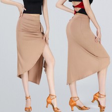 Femme Latin Danse Jupe Côté Ouverture Ruche Bordure Moderne Ballroom Salsa Tango