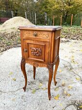 Chevet en noyer blond et marbre fin 19ème ou 1900 style Louis XV