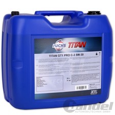 20L Litre FUCHS Huile Moteur Titan GT1 Pro C-3 5W30 Longue Vie pour VW 504.00
