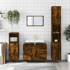 Armoire de Salle de Bain Meuble de Rangement Toilette Bois d'Ingénierie vidaXL