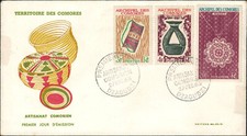 Comores 1er jour 1963 Y&T n°29, 30, PA9 Artisanat comorien (#)