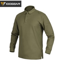 IDOGEAR Tactical POLO Shirt Homme Polos Shirts Manches Longues Noir T-shirt