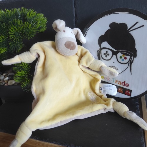Doudou chien jaune beige