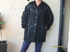 MANTEAU  FEMME  CROUTE DE VEAUX VELOURS   COUL /  NOIR