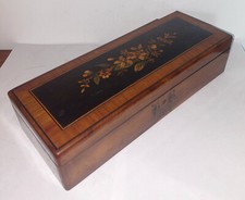 BOITE A GANT MARQUETERIE MONIOGRAMME SOUVENIR DE NICE