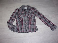 Chemise CACHE CACHE tons gris blanc bordeaux noir taille 40/3/M TBE