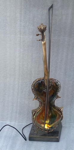 1970 lampe violon bronze - lampe, en