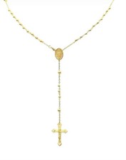 Collier chapelet jaune - collier, en