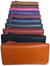 Femmes Qualité Premium Cuir Porte-Monnaie Grand Rfid Protected Carte Support