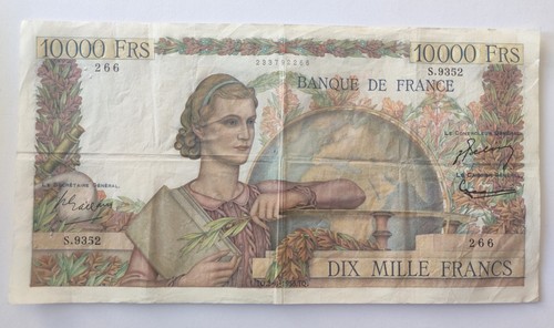 Billet 10000 francs - 10000, génie