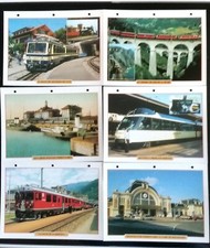 Lot de 6 Fiches Trains Tourisme & Culture Ferroviaire; Bernina/ Montreux-Oberlan