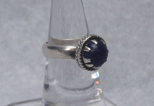 Bague en argent 925 sertie d'un cabochon en lapis lazuli rond 10mm