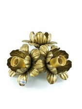 Plafonnier Lustre Or Feuille En Fer Forgé 3 Lumières Bourgeons Fleur Dalia