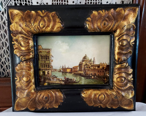 Peinture huile sur bois - peinture, venise