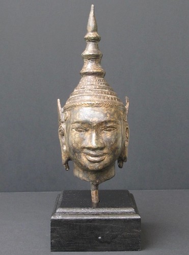 Tête bouddha bronze - de,