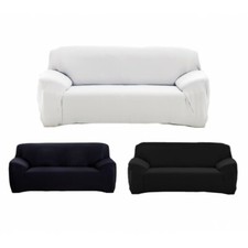 4352 Housse de canapé 2 places couleur unie tissu élastique facile à enfiler