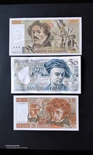 Lot  3 Billets & Banque  100fr