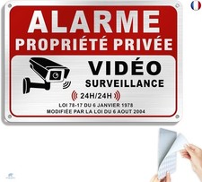 Panneau Maison sous Vidéo Surveillance Aluminium Brossé Alarme Adhésif Pr