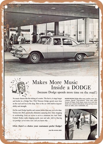Metal sign 1959 dodge taxi - metal,