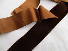 Ruban épais de velours de soie ancien  1900 en  2 morceaux
