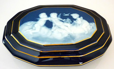 BOITE A BIJOUX, PORCELAINE DE LIMOGES SIGNE CAMILLE THARAUD, ART DECO, ANGELOTS