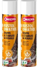 Lot 2 antirouille RUSTOL OWATROL aérosol 300 ml incolore pénétrant stoppe la rou