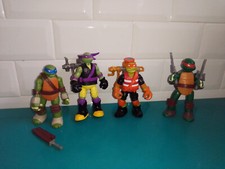 2211066 Lot 4 Figurines les tortues ninja TMNT 2012 viacom raph leo micke don