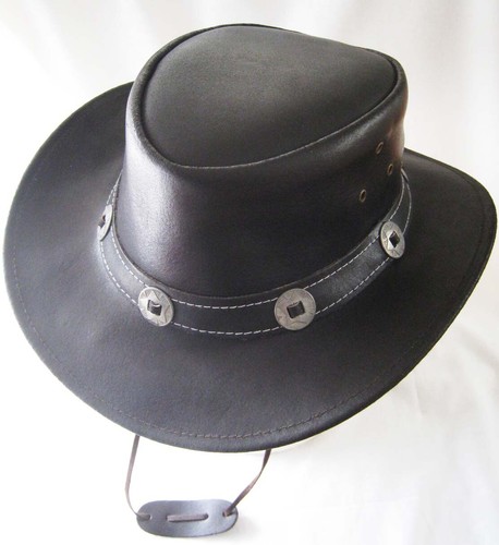 Chapeau western cuir noir - noir,
