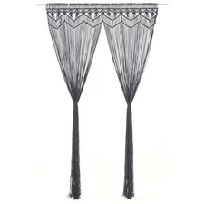 Rideau en Macramé Taupe Coton